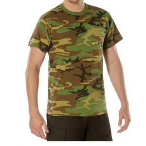 Rothco Woodland Camo T-Shirt Men’s Medium Military Style Camouflage Tee NWT